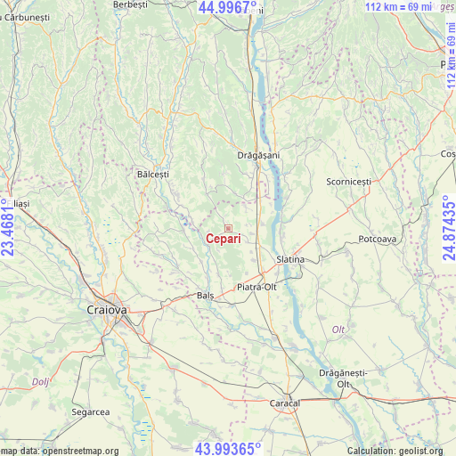 Cepari on map