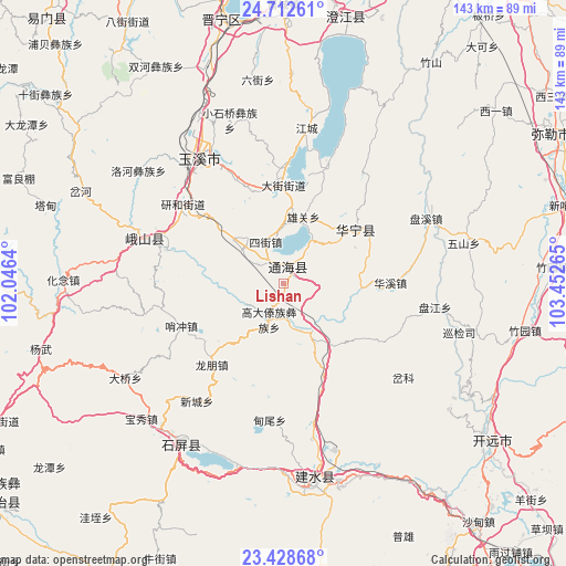 Lishan on map