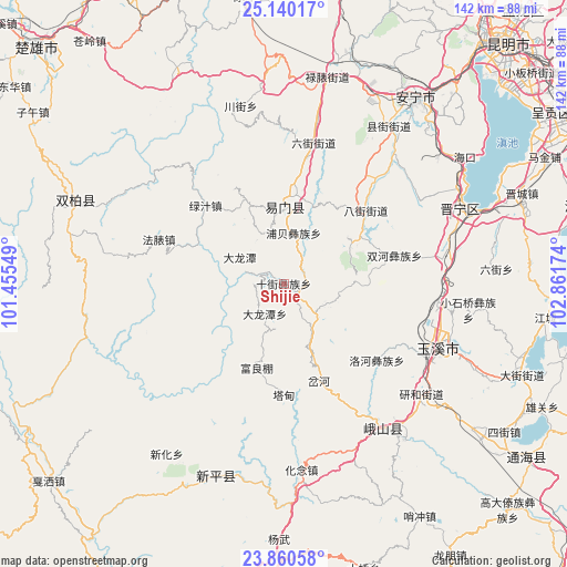 Shijie on map