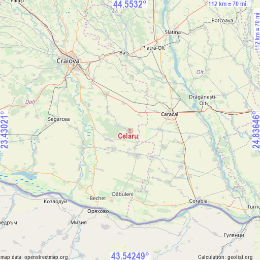 Celaru on map