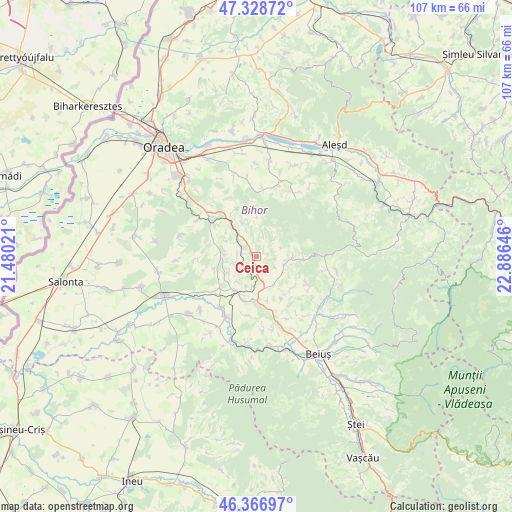Ceica on map