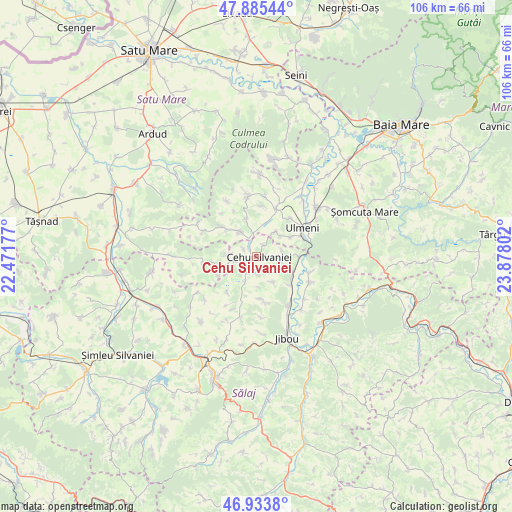 Cehu Silvaniei on map