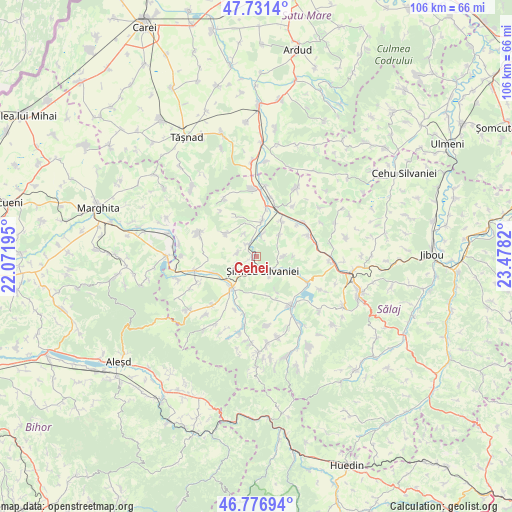 Cehei on map