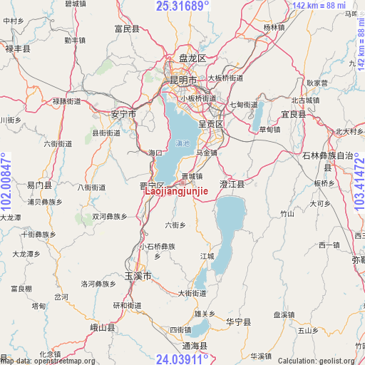 Laojiangjunjie on map