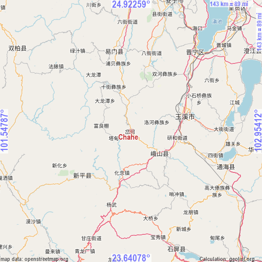 Chahe on map