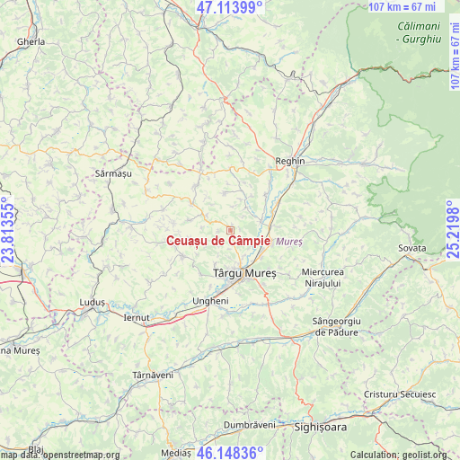 Ceuașu de Câmpie on map