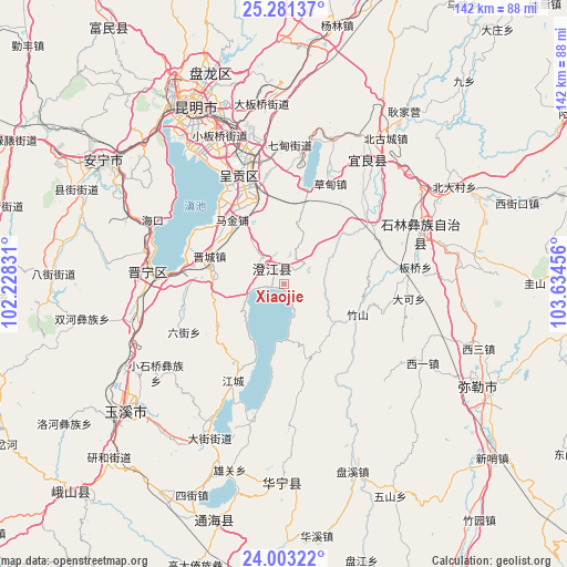 Xiaojie on map