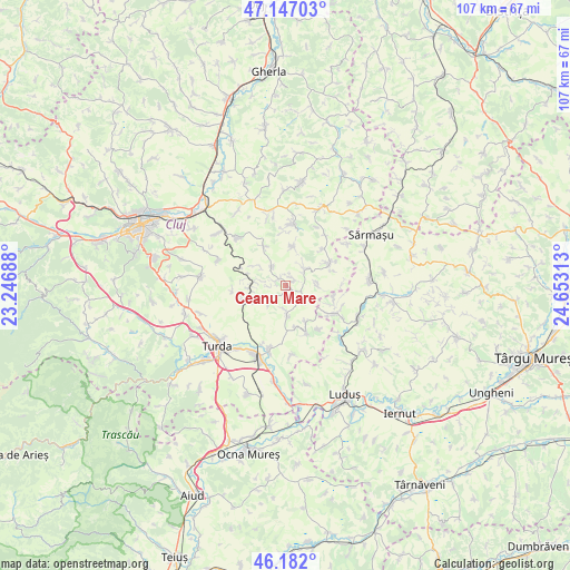 Ceanu Mare on map