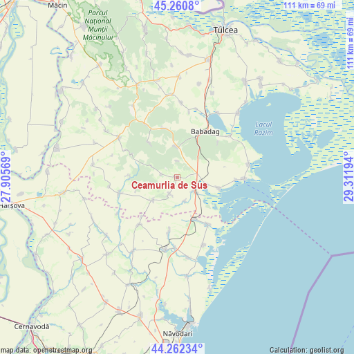 Ceamurlia de Sus on map