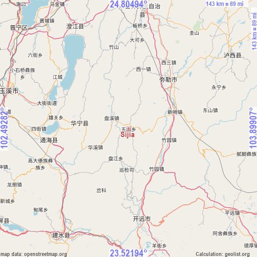 Sijia on map