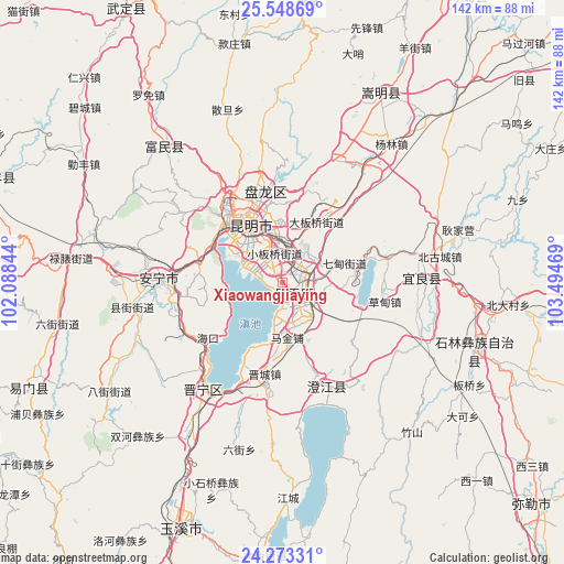 Xiaowangjiaying on map
