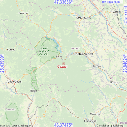 Cazaci on map