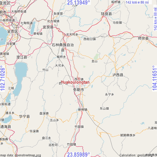 Huakoulongtan on map