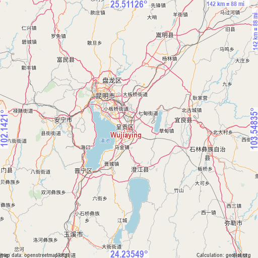 Wujiaying on map