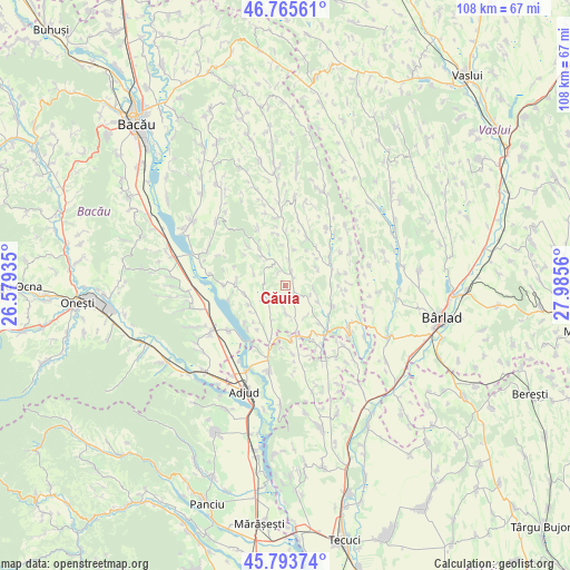 Căuia on map