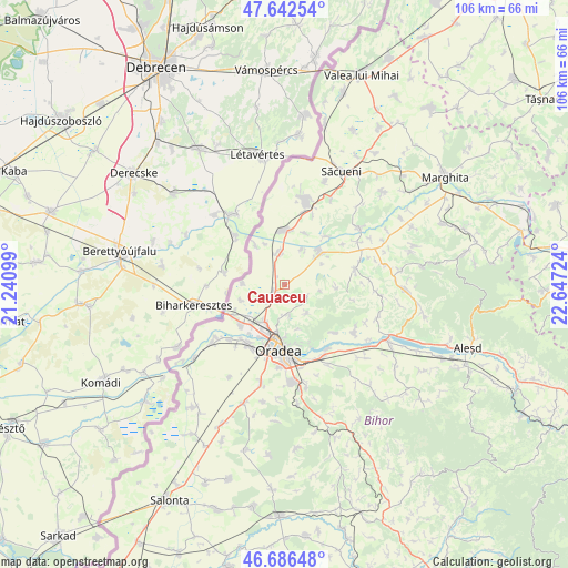 Cauaceu on map