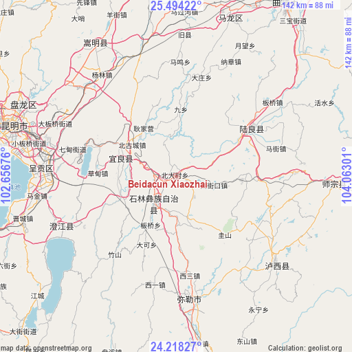 Beidacun Xiaozhai on map