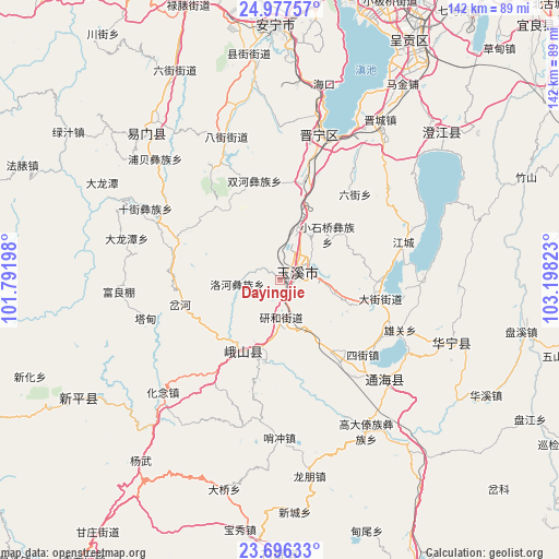 Dayingjie on map