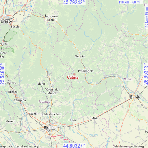 Cătina on map