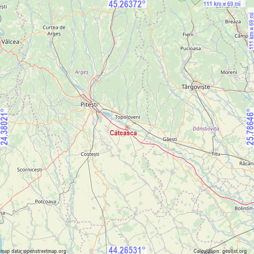 Căteasca on map