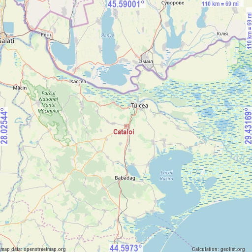 Cataloi on map
