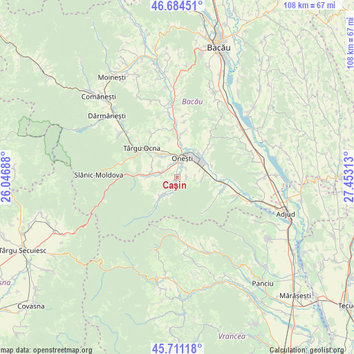 Caşin on map