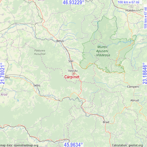 Cărpinet on map