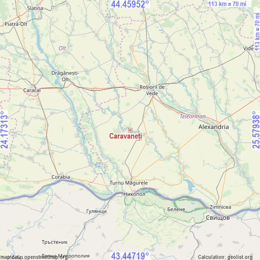 Caravaneți on map