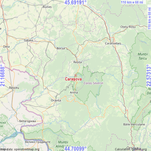 Caraşova on map