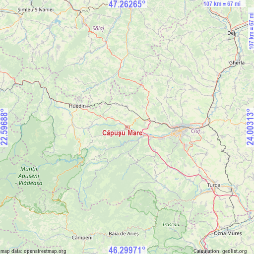 Căpuşu Mare on map