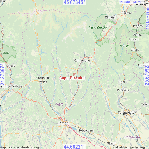 Capu Piscului on map