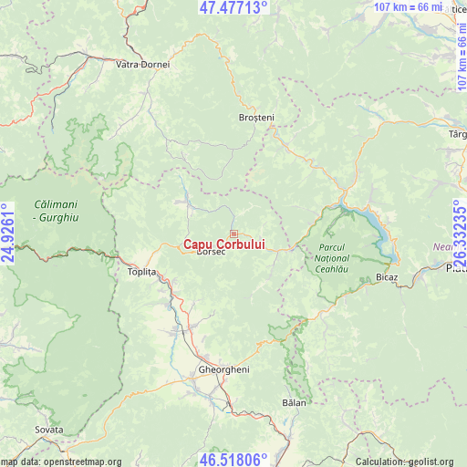 Capu Corbului on map