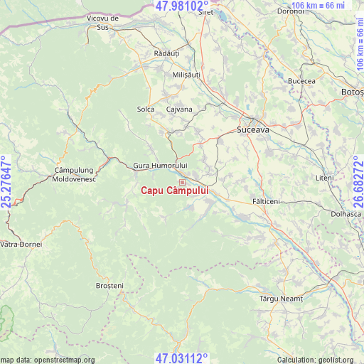 Capu Câmpului on map