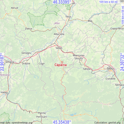 Căpâlna on map