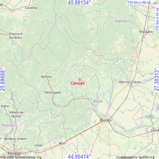 Căneşti on map