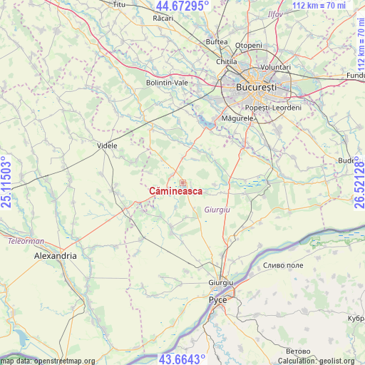 Cămineasca on map