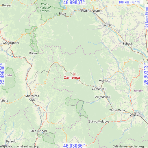 Camenca on map