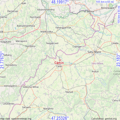 Cămin on map