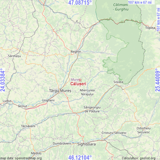 Călușeri on map