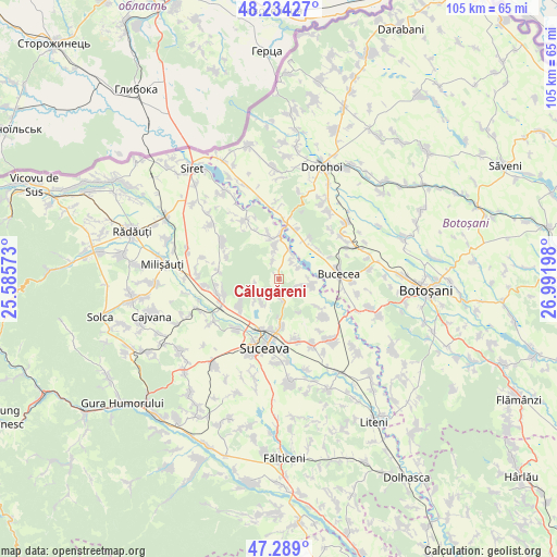 Călugăreni on map