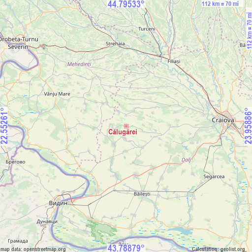 Călugărei on map