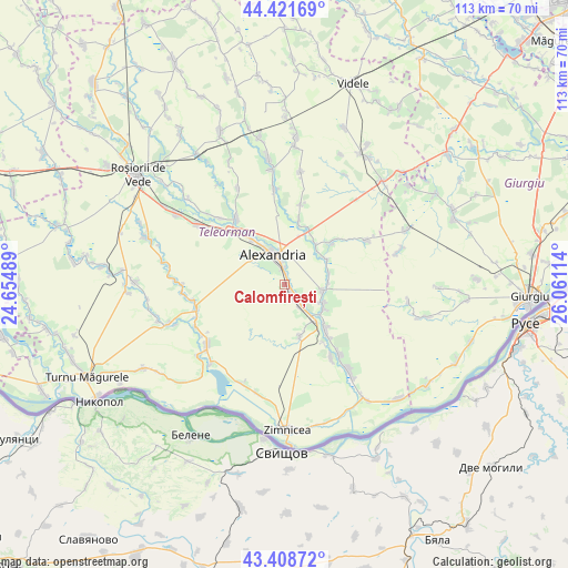 Calomfirești on map