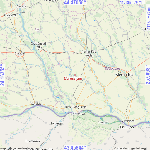 Călmăţuiu on map