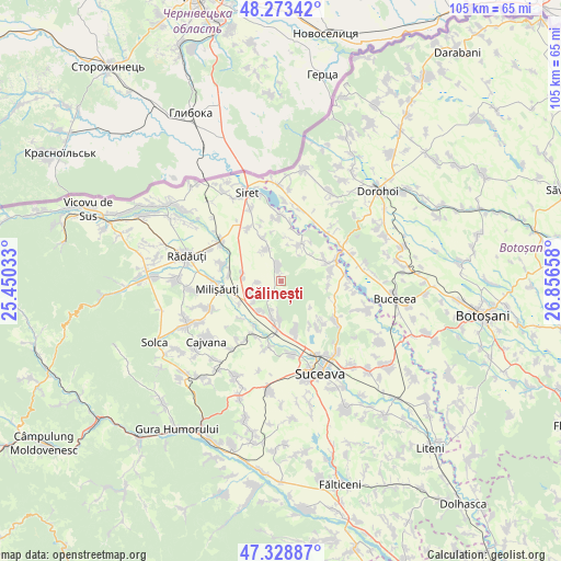 Călinești on map