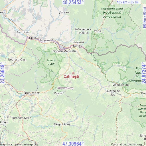 Călineşti on map