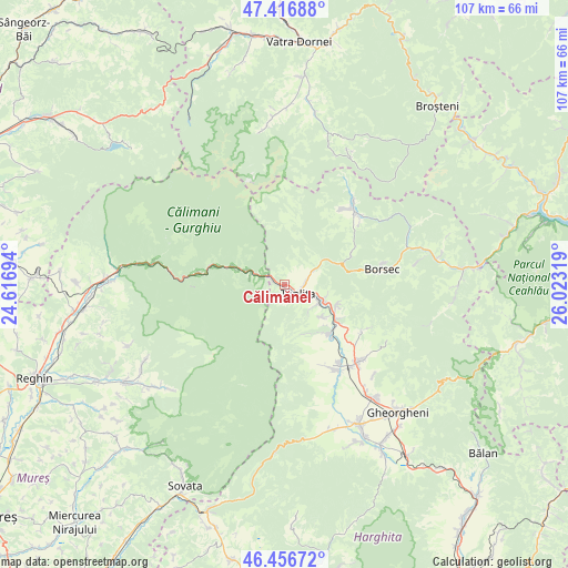 Călimănel on map