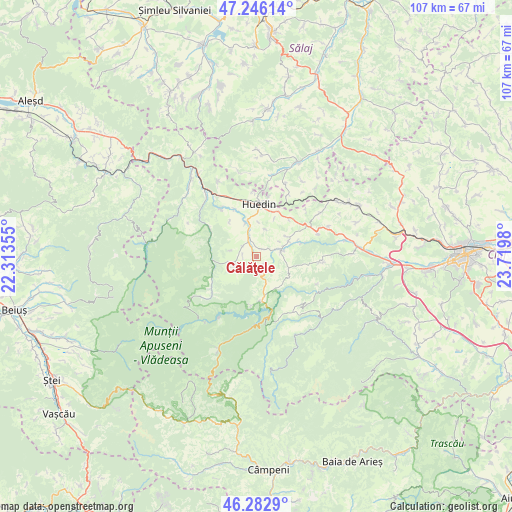 Călăţele on map