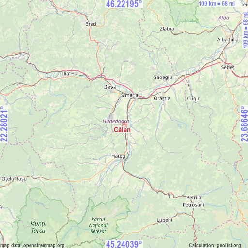 Călan on map