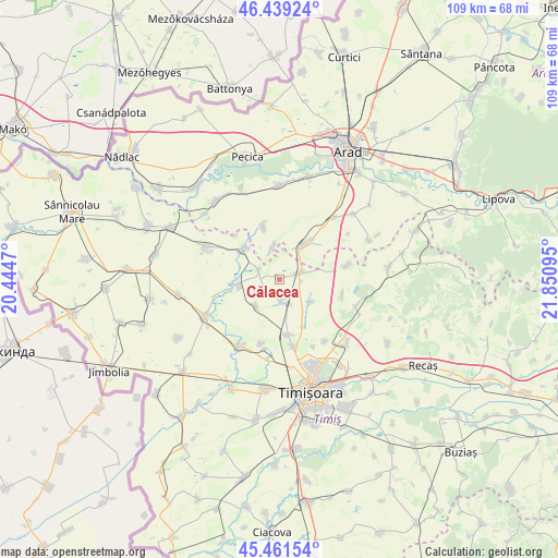 Călacea on map