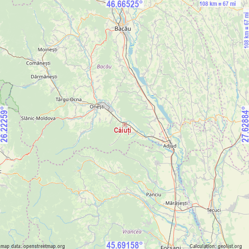 Căiuți on map